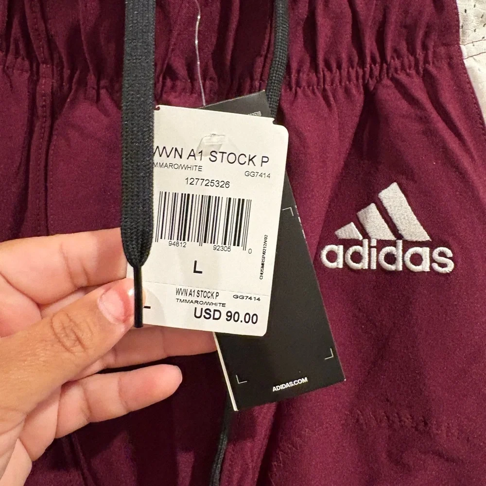 Adidas Woven Football Pants Maroon/White GG7414 Men’s Size Large NWT $90